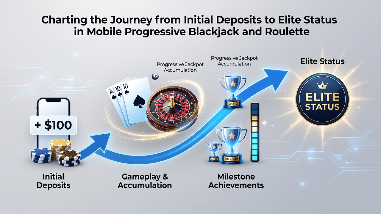 Fortschrittsanzeige eines Loyalty-Programms mit VIP-Stufen in einer mobilen Casino-App