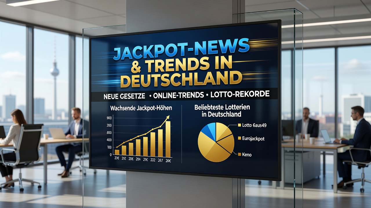 Feierlicher Moment eines Lotto-Jackpots am Bodensee mit symbolischen Gewinnscheinen und lachenden Menschen