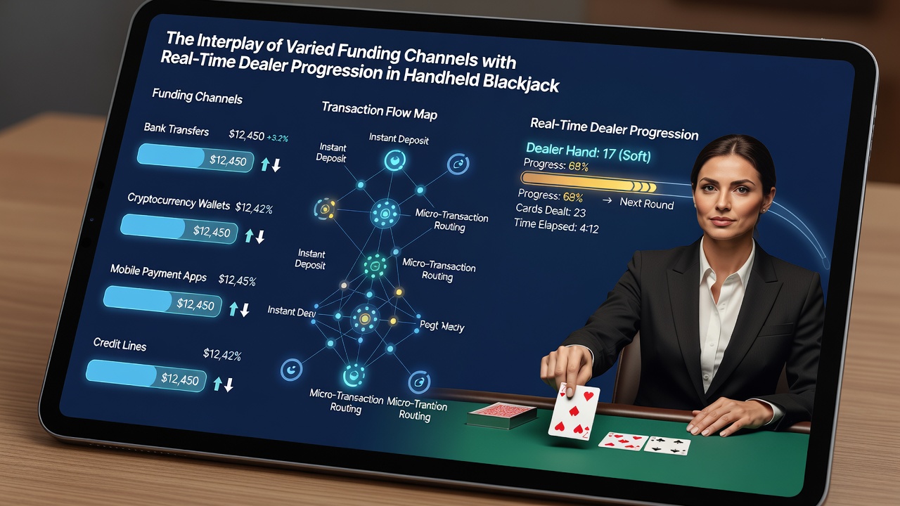 Illustration der Integration von Zahlungskanälen mit Live-Dealer-Progression auf mobilen Geräten